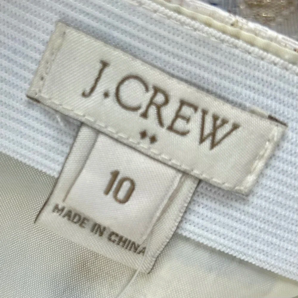 J.Crew Factory  Women Skirt Size 10 A-Line Geometric Print Career Party Metallic
